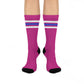 Old School Magenta Crew Socks