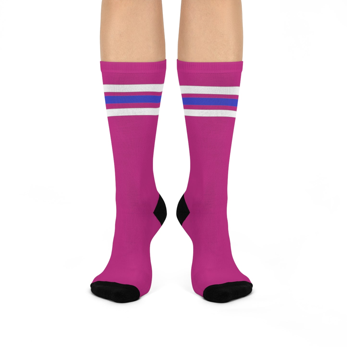 Old School Magenta Crew Socks