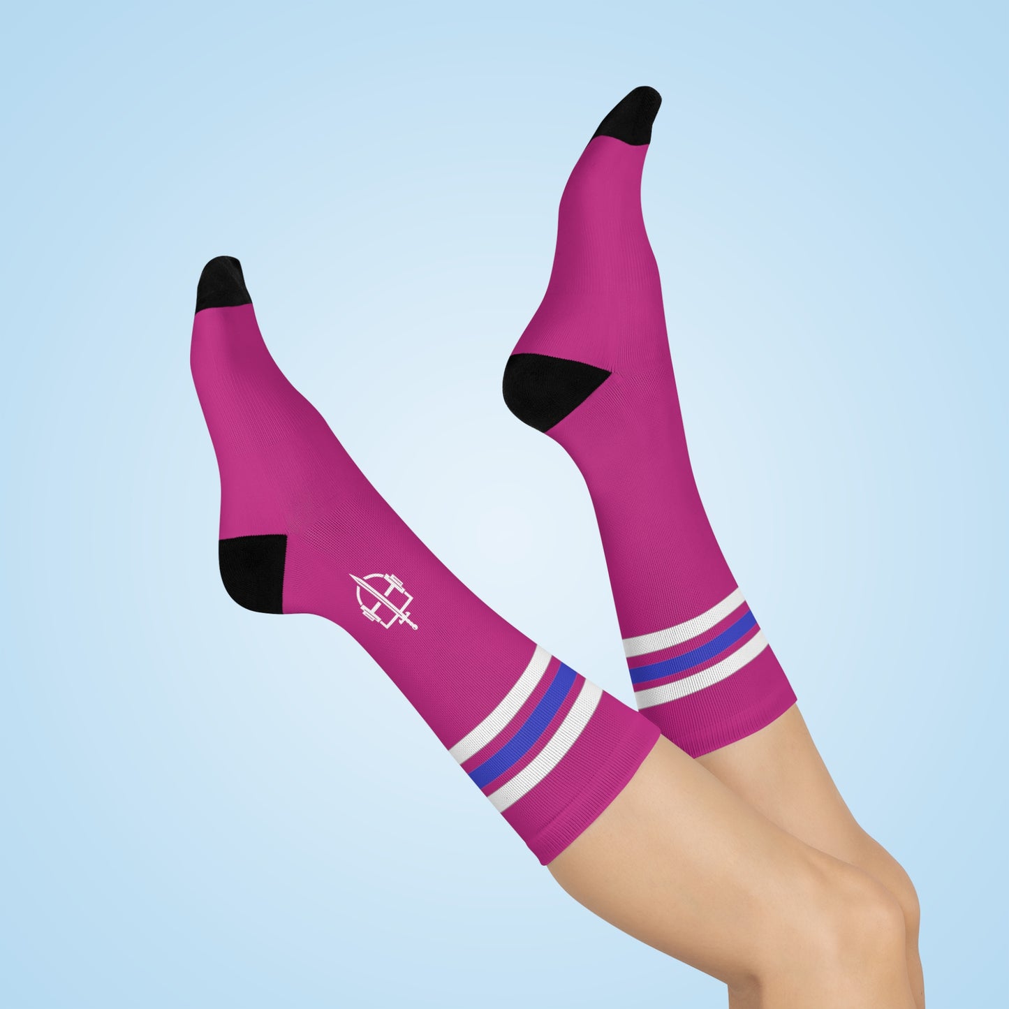 Old School Magenta Crew Socks